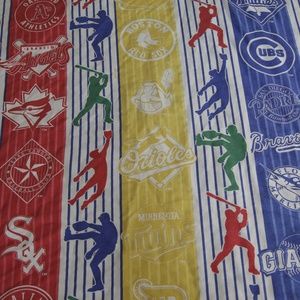 90s MLB Major League Baseball Teams Flat Bed Sheet